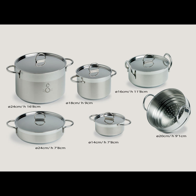 BATTERIA PENTOLE IMPILABILE GRANDE - 2120001 - MARINE BUSINESS