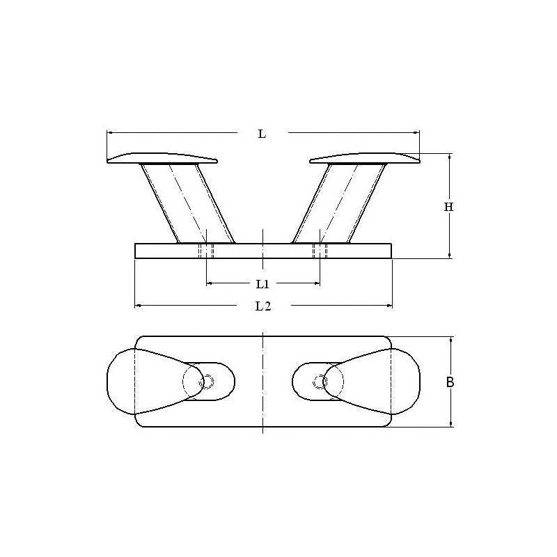 BITTA A FUNGO INOX MM.300 - 4646127 - FORNITURE NAUTICHE ITALIANE