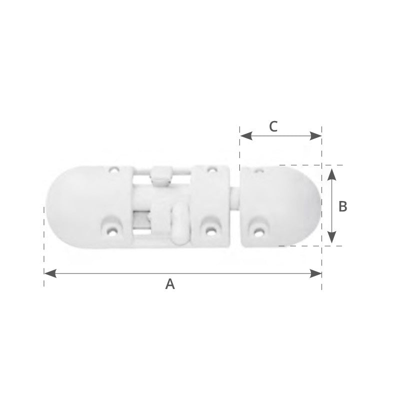 CATENACCIO NYLON BIANCO MM.86X29X26 - 4848685B - NUOVA RADE