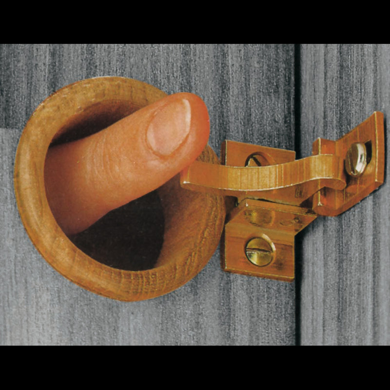 CHIUSURA OTTONE C/BOCCOLA TEAK - 4848620 - FORNITURE NAUTICHE ITALIANE