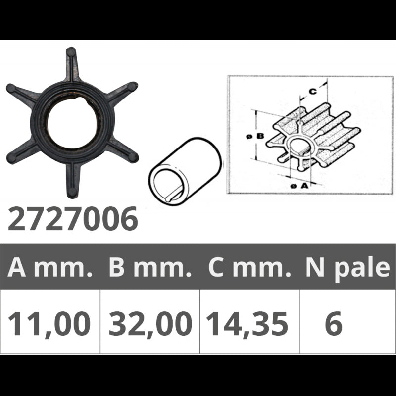 GIRANTE MERCURY 2T 3,5-3,6-4-5 HP - 2727006 - FINNORD