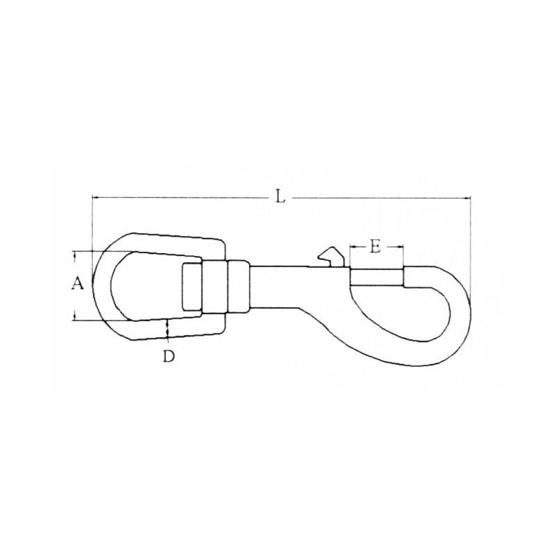 MOSCHETTONE INOX MM.80 - 0606803 - FORNITURE NAUTICHE ITALIANE