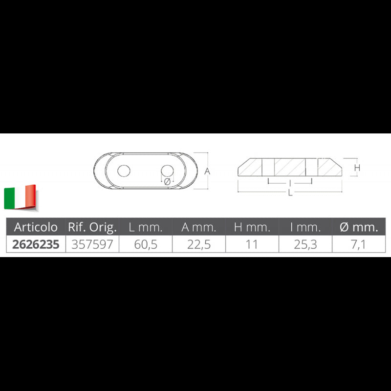 PIASTRINA IN ZINCO - 2626235 - TECNOSEAL