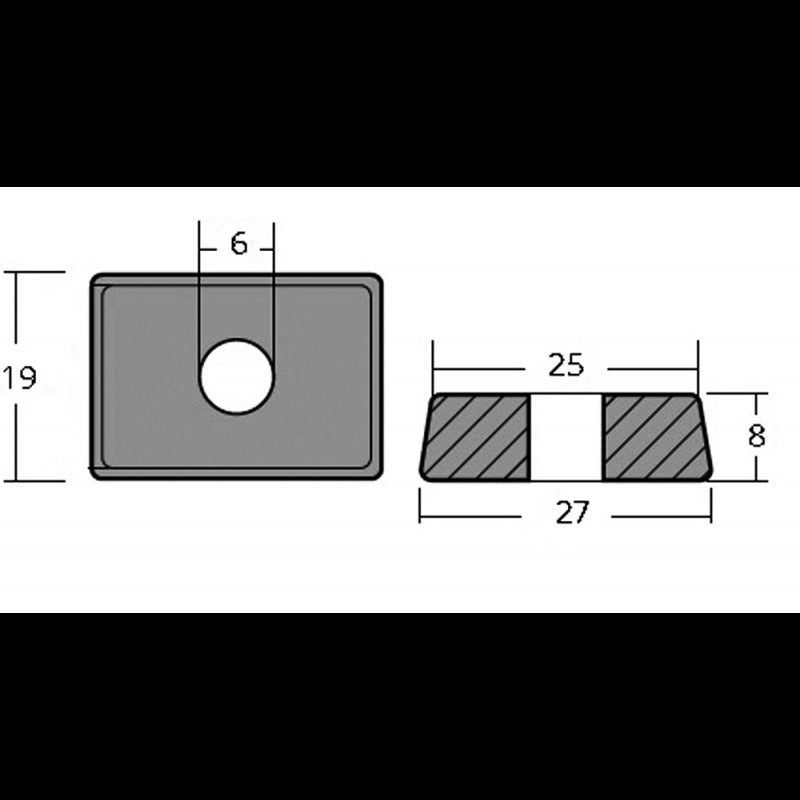PIASTRINA IN ALLUMINIO 4-9.9 HP 4T - 2626337A - TECNOSEAL