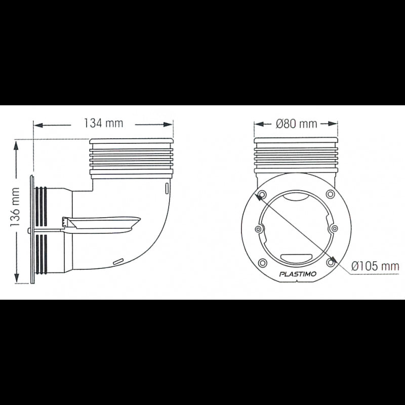 RACCORDO CURVO EZ AIR MM 80 - P67910 - PLASTIMO