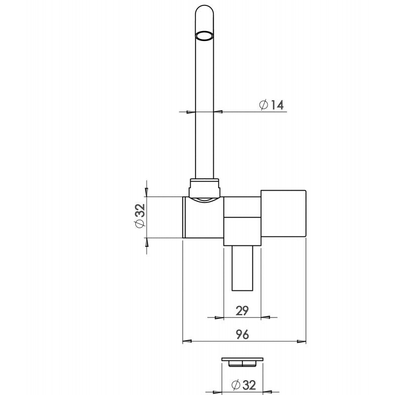 RUBINETTO ACQUA FREDDA CANNA ALTA - 2424344 - FORNITURE NAUTICHE ITALIANE