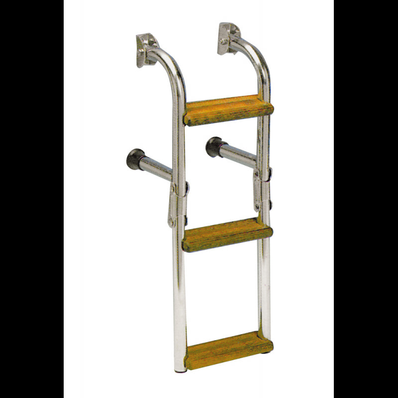 SCALETTA INOX/LEGNO 3 GR.mm 800x270 - 3030203 - FORNITURE NAUTICHE ITALIANE
