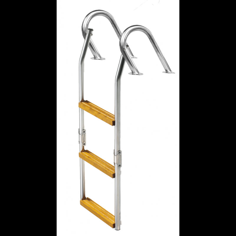 SCALETTA INOX/LEGNO 3 GR. - 3030084 - FORNITURE NAUTICHE ITALIANE