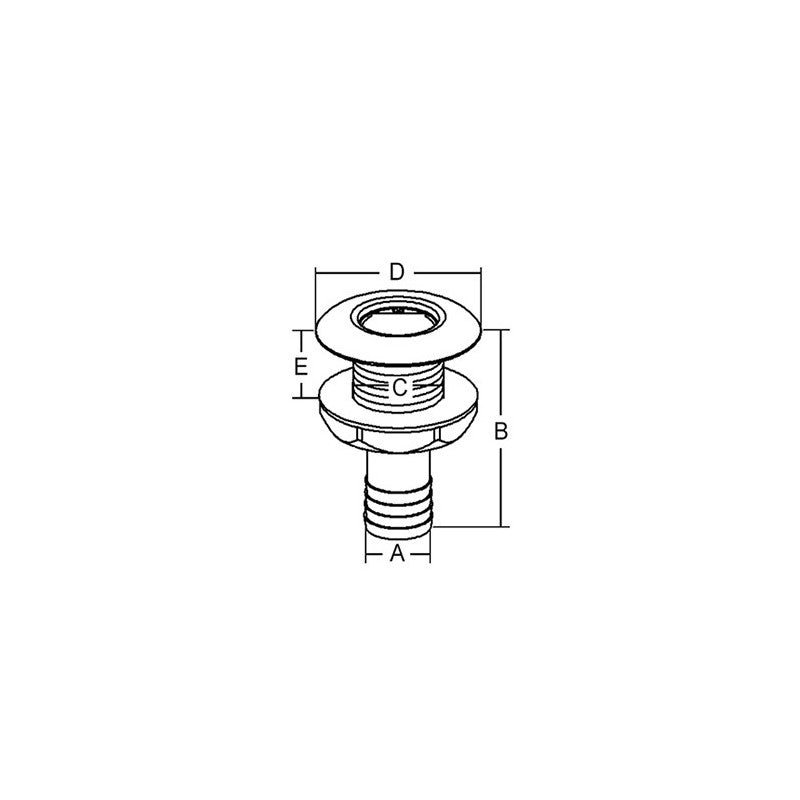 SCARICO A MARE C/PORTAG. 1'1/2X45 - 1818476 - FORNITURE NAUTICHE ITALIANE