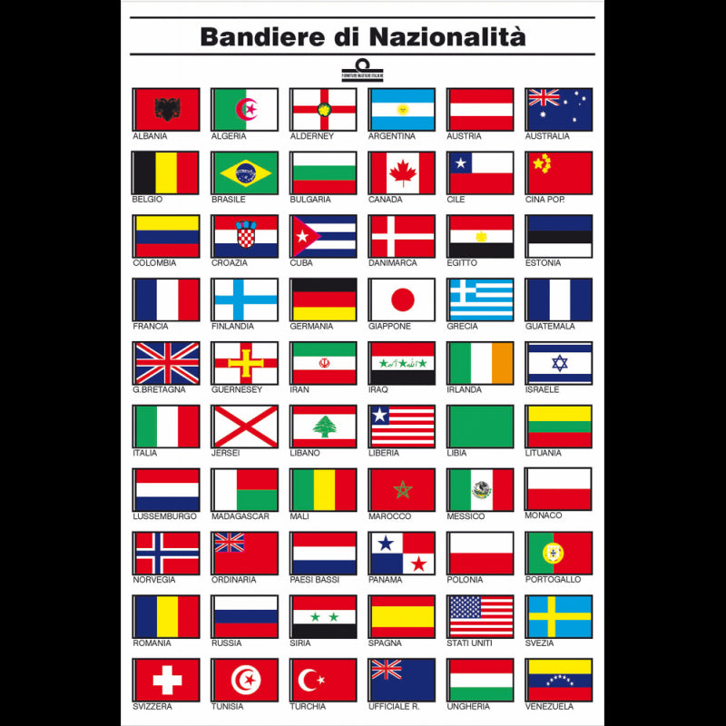 TABELLA BANDIERE NAZION. CM.16X24 - 5252154 - ERREGRAFICA