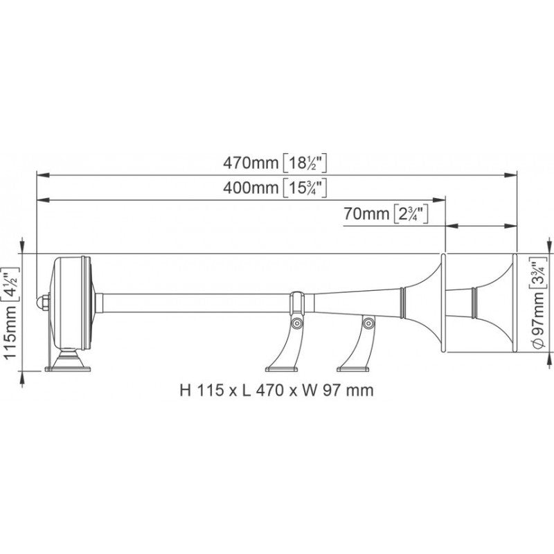 TROMBA DOPPIO CORNETTO 12V. - 3838380 - MARCO
