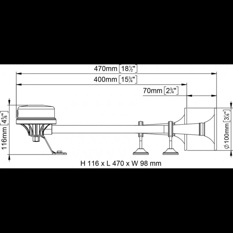 TROMBA DOPPIO CORNETTO 24V. - 3838387 - MARCO