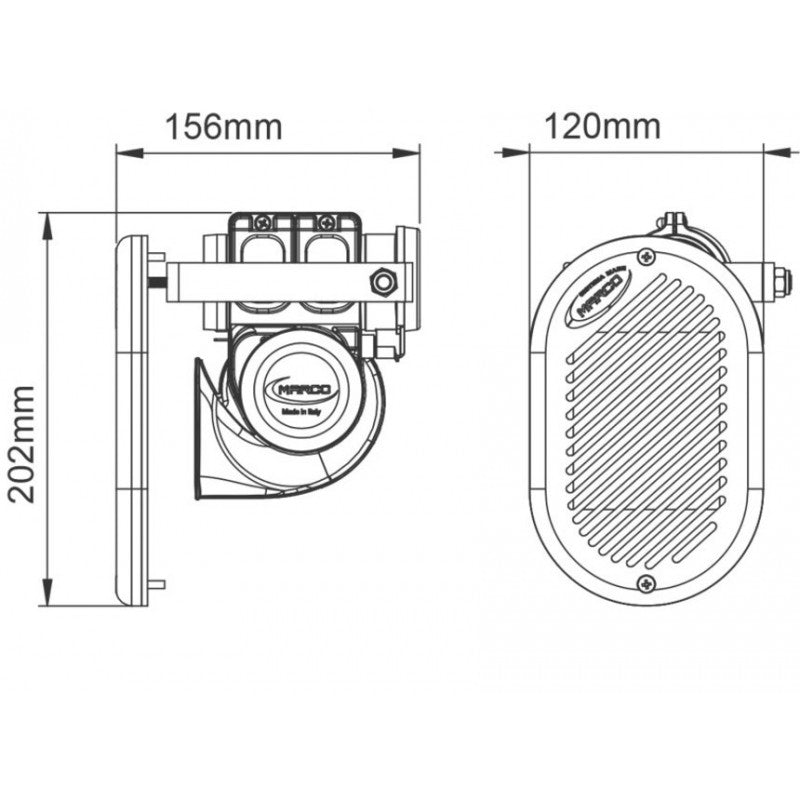 TROMBA INCASSO CROMATA 24V. - 3838375 - MARCO