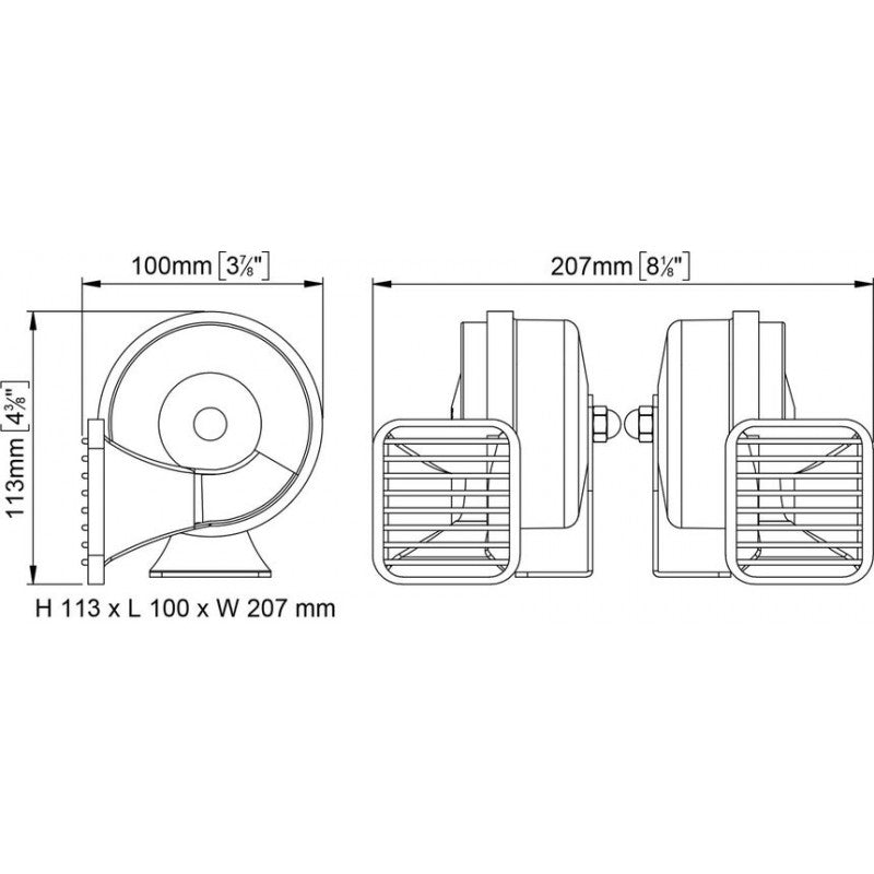 TROMBA DOPPIA CROMATA 12V. - 3838358 - MARCO