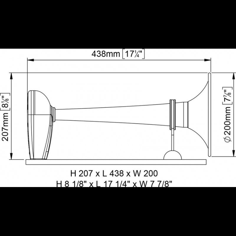 TROMBA CROMATA 24V. 12/20MT - 3838434 - MARCO