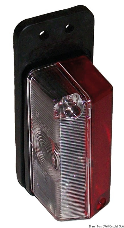 Fanale d\'ingombro base gomma bianco/rosso
