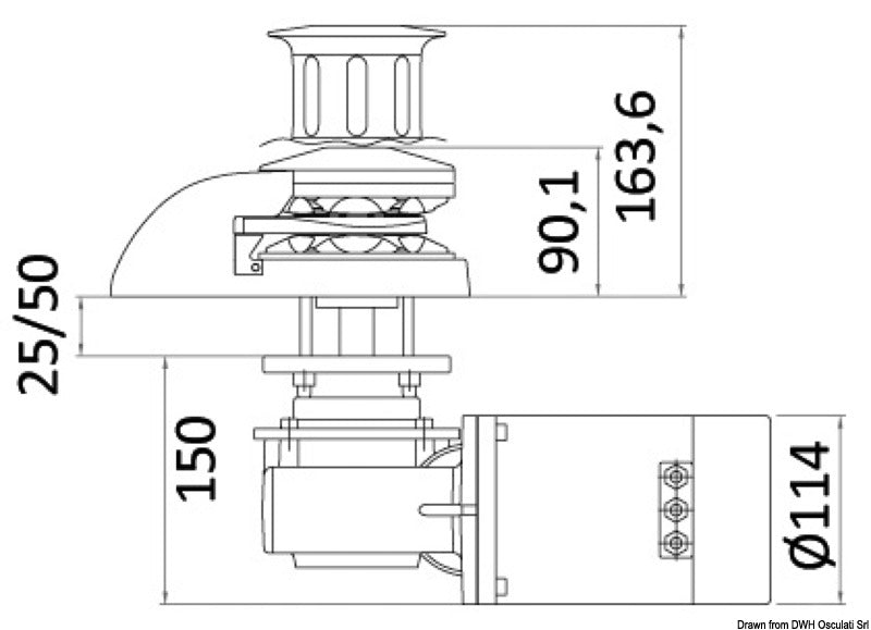 Verricello ITALWINCH Smart Plus 1000W 24V - 8mm basso