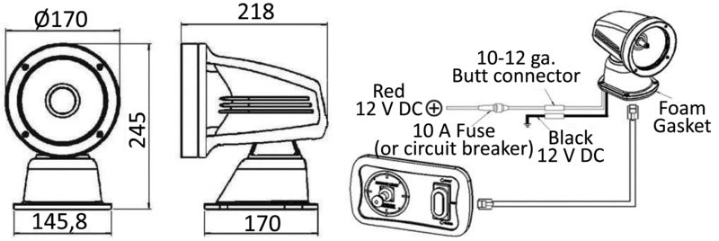 Faro elettrico One LED 12 V