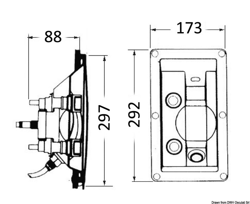 Doccia Whale incasso caldo/freddo senza coperchio