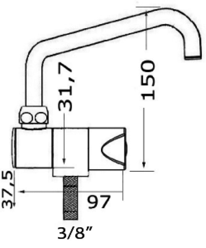 Rubinetto rotante basso solo freddo