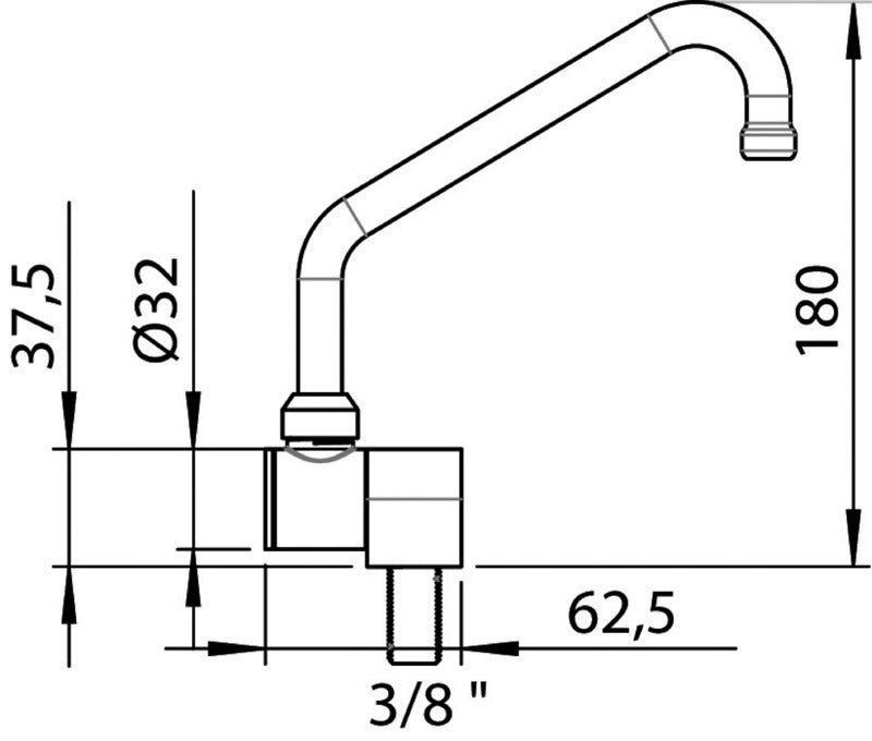 Beccuccio abbattibile in ottone cromato