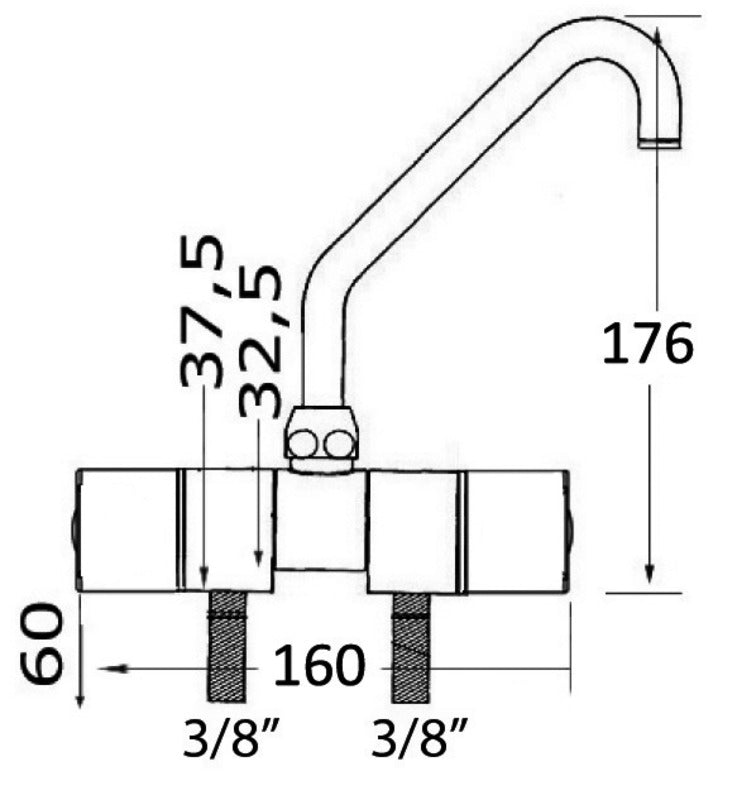 Miscelatore caldo/freddo alto