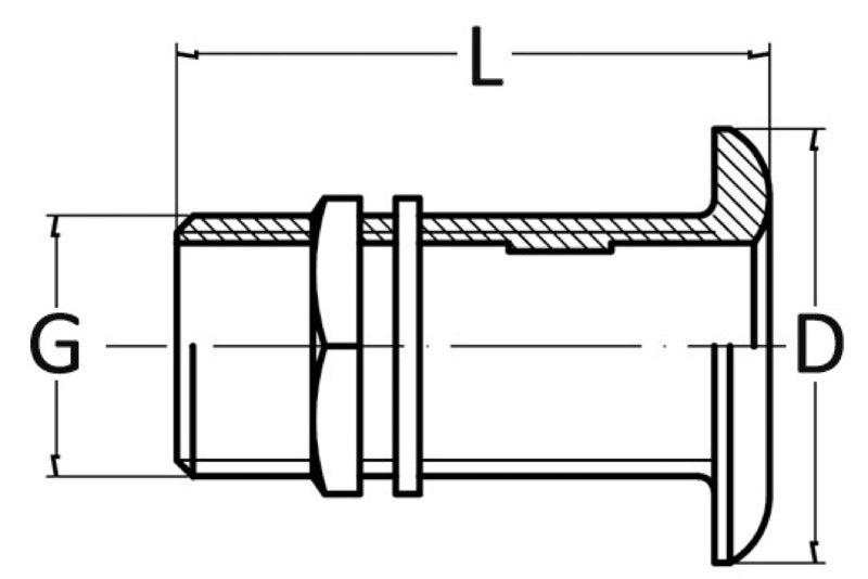 Scarico a mare ottone cromato 3