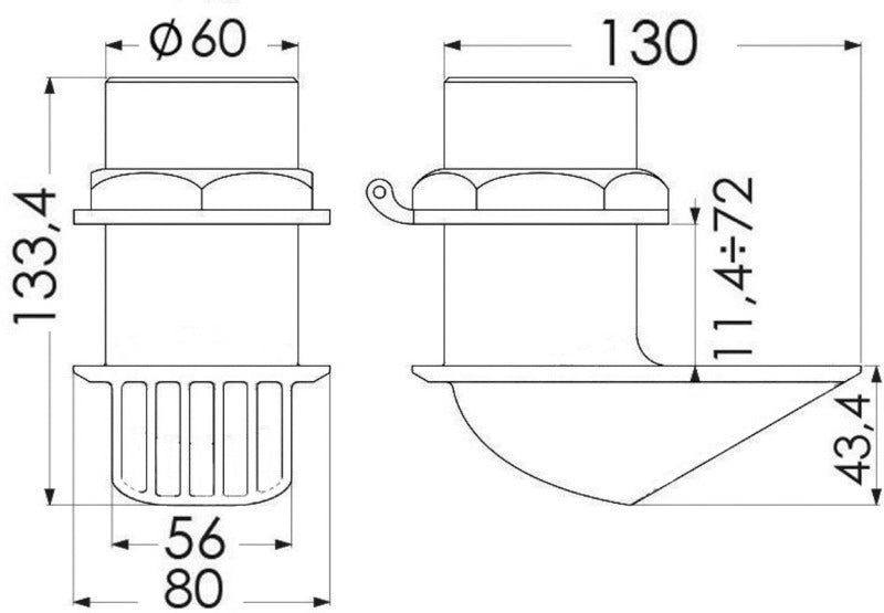Presa a mare inox H.P. 2