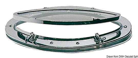 Oblò ellittico ottone cromato 190 x 425 mm