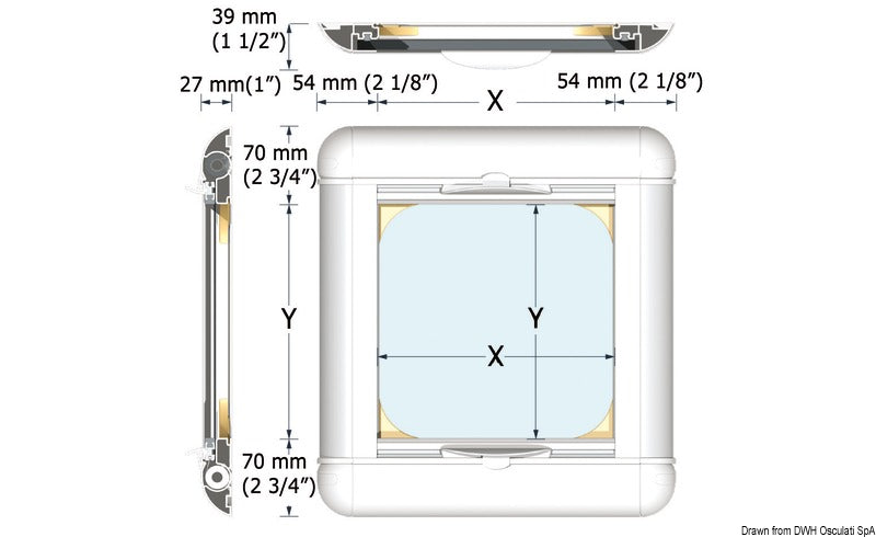 Oscurante con zanzariera Oceanair per Lewmar 40