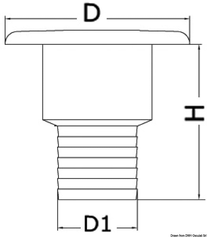 Tappo per rifornimento dritto Fuel 38 mm