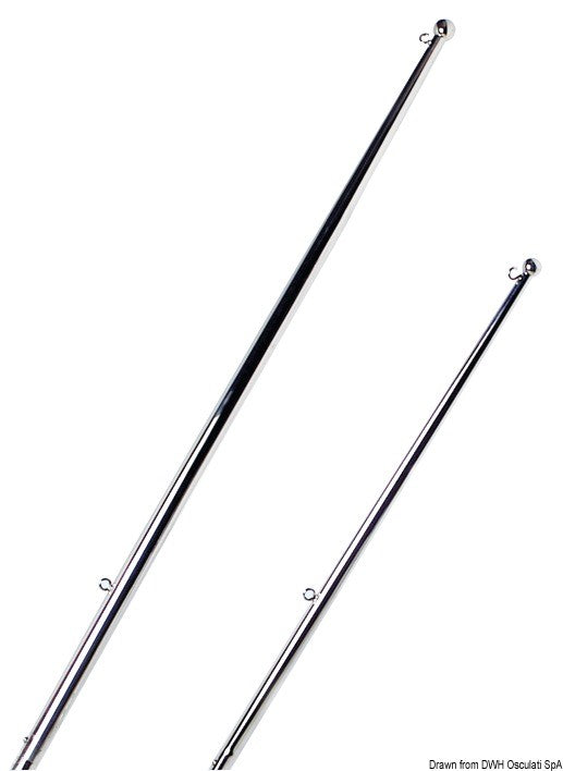 Asta bandiera inox con pallina 610 mm