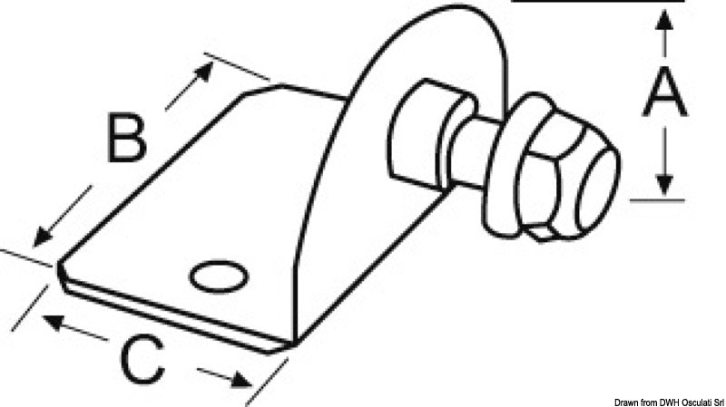 Piastrina 90° sfera 10 mm interna
