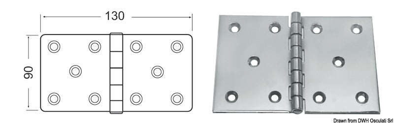 Cerniera inox mm 130x90