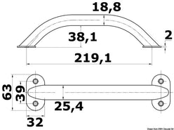 Handrail 8-5/8 (oval bracket) ss304