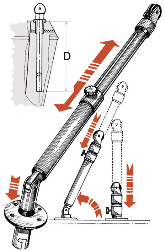 Gruetta telescopica lega leggera max 280 kg