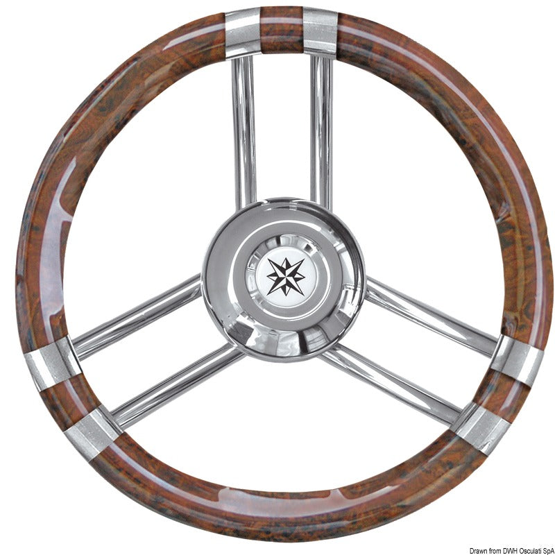 Volante C inox/radica 350 mm