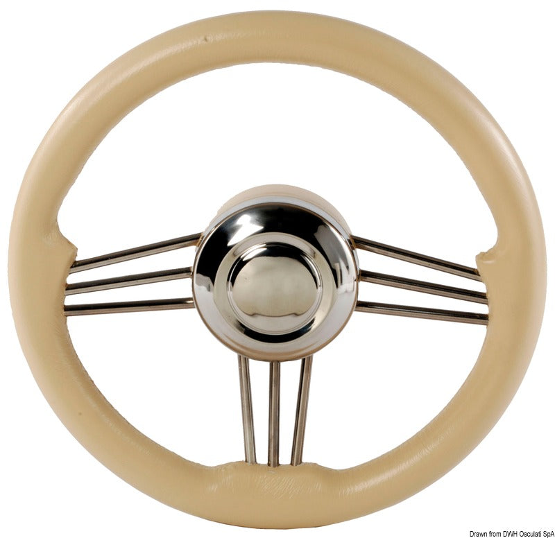 Volante inox+poliuretano crema 350 mm