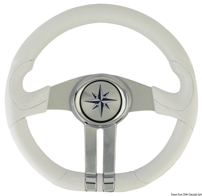 Volante bianco razze argento/cromo