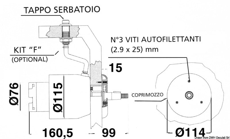 Pompa retro cruscotto UP33R