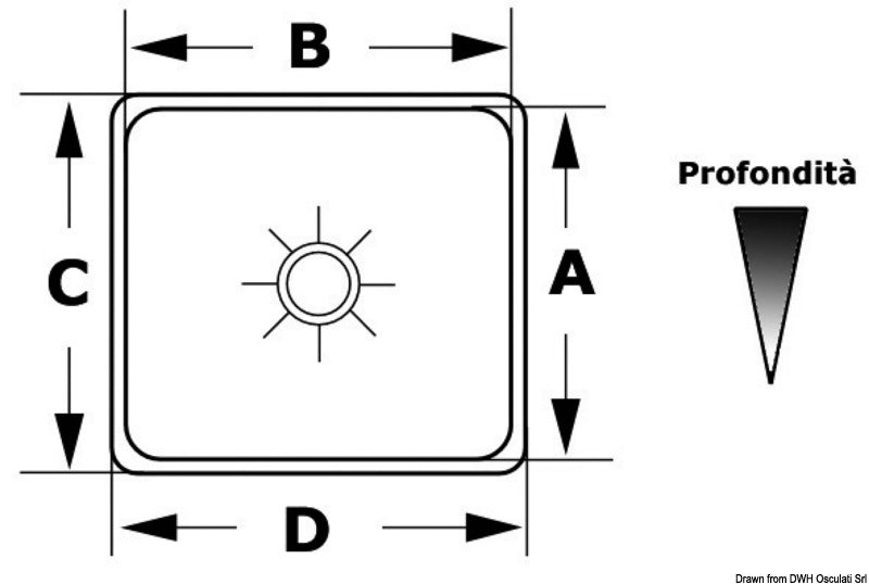 Lavello inox 175 x 325 x 150 mm