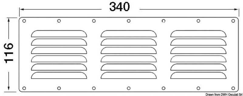 Griglia areazione 116 x 340 mm + antizanzare
