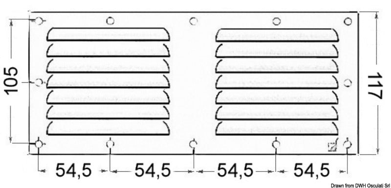 Griglia areazione 128 x 232 mm + antizanzare