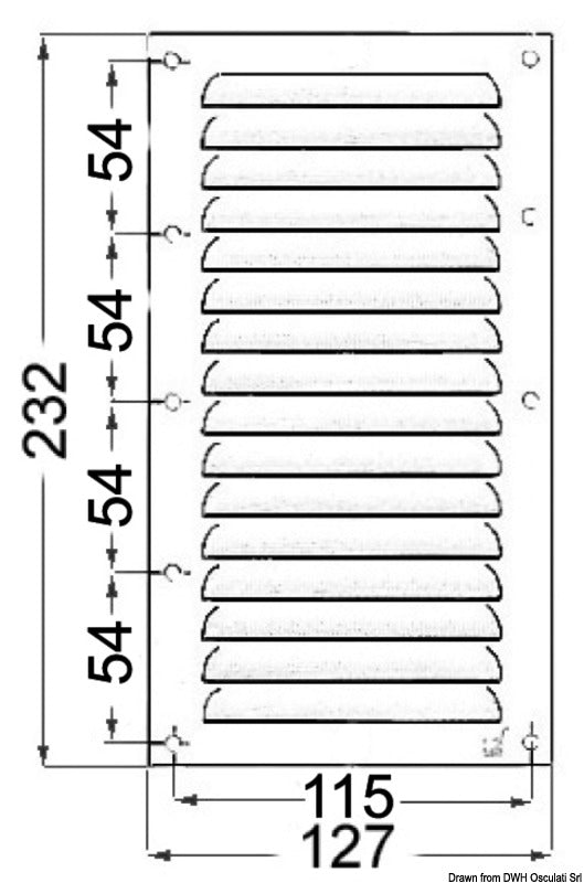 Griglia areazione 232 x 127 mm + antizanzare
