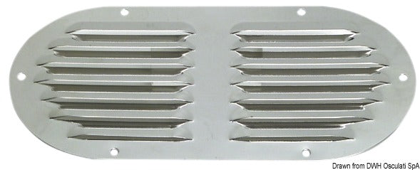 Presa d\'aria ovale inox 235 x 118 mm