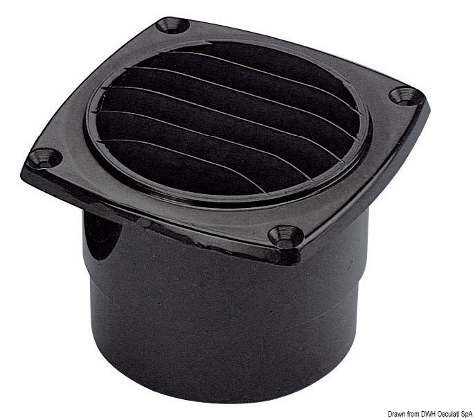 Presa d\'aria ABS con collare mm 92x92 nera