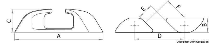 Passacavo inox Capri angolato 120mm (SX+DX)