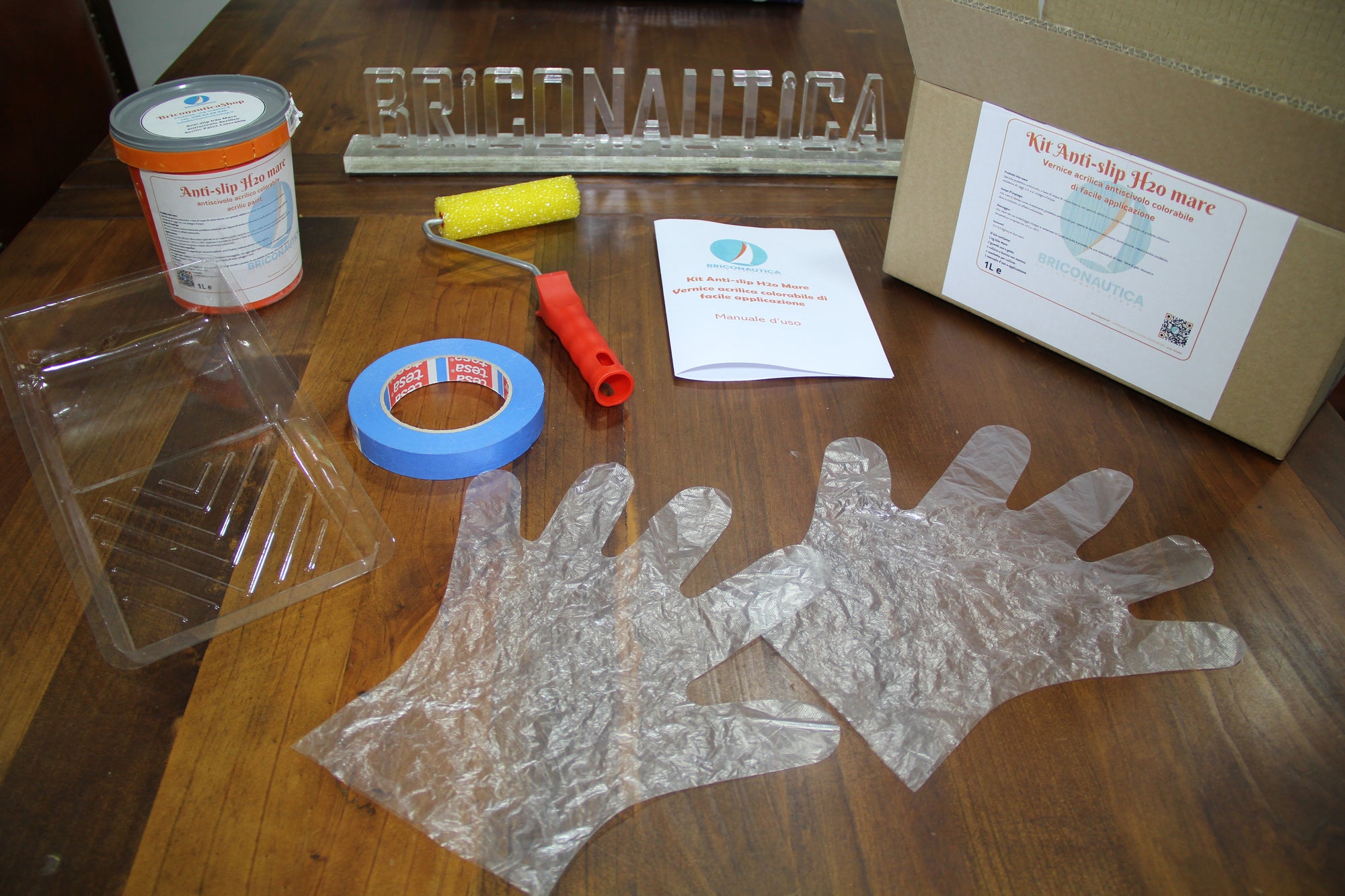 KIT Vernice Antisdrucciolo a base acqua H2O