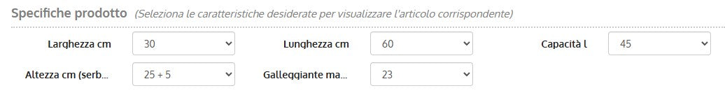 Serbatoio alto 45 l inox