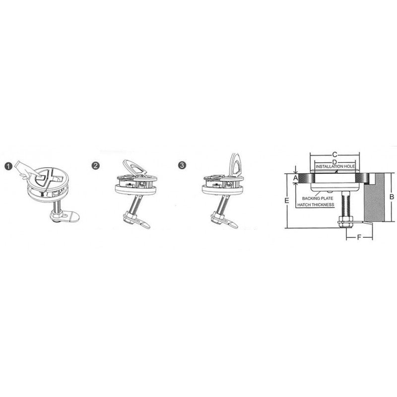 ALZAPAGLIOLO INOX 316 CON CHIAVE - 5050153 - MARINE TOWN